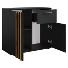 Komód, 2D1S, fekete/artisan tölgy, TOLIS TYP 4