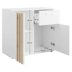 Komód, 2D1S, fehér/artisan tölgy, TOLIS TYP 4