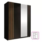 Szekrény, 2D-150, fekete/artisan tölgy, BAJADERO TYP 1