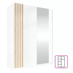 Szekrény, 2D-150, fehér/artisan tölgy, BAJADERO TYP 1