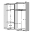 Szekrény, 2D-200, fekete/artisan tölgy, BAJADERO TYP 2