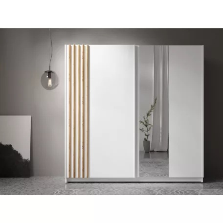 Szekrény, 2D-200, fehér/artisan tölgy, BAJADERO TYP 2