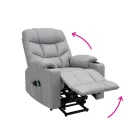 Állítható masszázs fotel, világosszürke, HUDSON