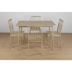 Étkezőgarnitúra 1+4, természetes bükk, SENDO