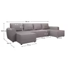 Univerzális ülőgarnitúra, szürkésbézs Taupe, DAKAR NEW U