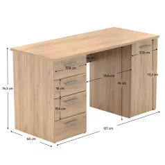 Íróasztal, artisan tölgy, EUSTACH