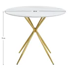 Étkezőasztal, fehér márvány/gold arany króm, átmérő 90 cm, MEKNER