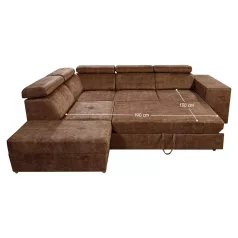 Ülőgarnitúra, barna, balos, MALAGA