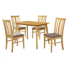   Étkezőgarnitúra 1+4, világos sonoma tölgy/sötétbarna, ROIS SET