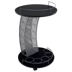 Tálalóasztal, fekete/ezüst, ALADAR NEW