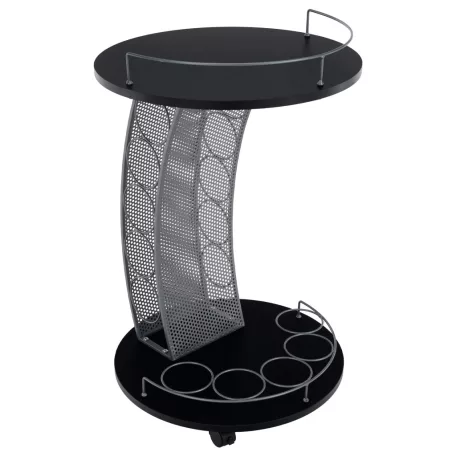 Tálalóasztal, fekete/ezüst, ALADAR NEW