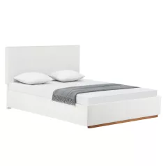 Ágy ráccsal és tárolóval, 160x200, fehér, NUVOLA