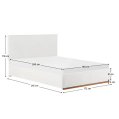 Ágy ráccsal és tárolóval, 160x200, fehér, NUVOLA