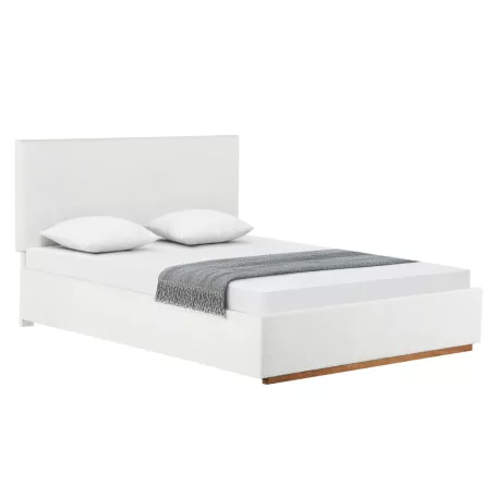 Ágy ráccsal és tárolóval, 180x200, fehér, NUVOLA