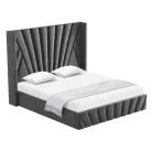 Ágy ráccsal, 180x200, sötétszürke Velvet szövet, PENELOPE