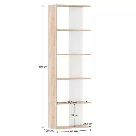 Polcállvány, sonoma tölgy/fehér, AGATIO