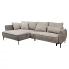 Sarokkanapé, szürkésbézs Taupe, balos, MURIEL ROH