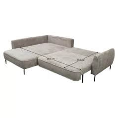 Sarokkanapé, szürkésbézs Taupe, balos, MURIEL ROH