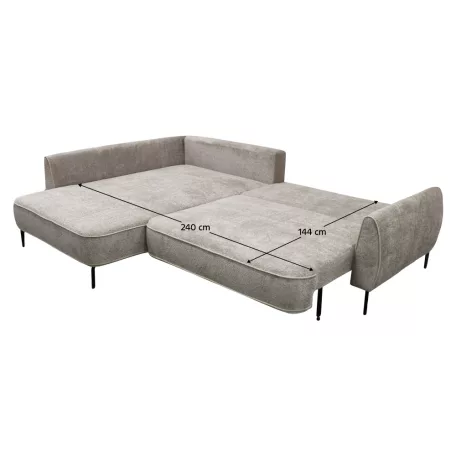 Sarokkanapé, szürkésbézs Taupe, balos, MURIEL ROH