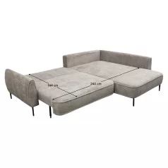 Sarokkanapé, szürkésbézs Taupe, jobbos, MURIEL ROH