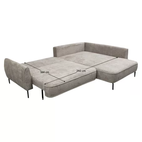 Sarokkanapé, szürkésbézs Taupe, jobbos, MURIEL ROH