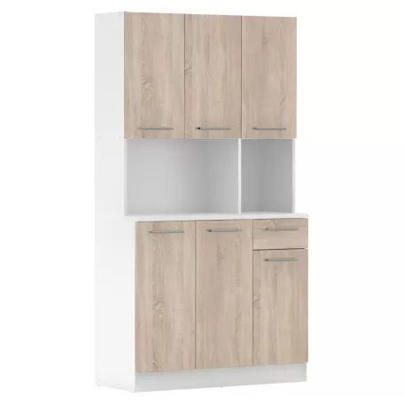 Hatajtós szekrény, fehér/sonoma tölgy, PELION NEW