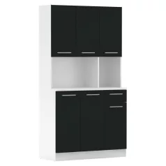 Hatajtós szekrény, fehér/fekete, PELION NEW