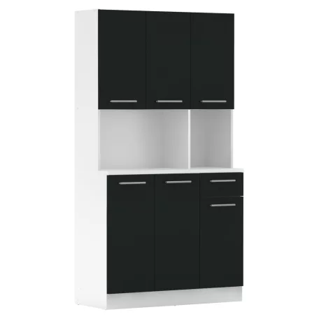 Hatajtós szekrény, fehér/fekete, PELION NEW