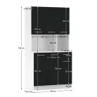 Hatajtós szekrény, fehér/fekete, PELION NEW
