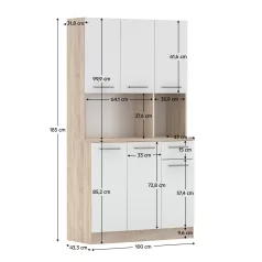 Hatajtós szekrény, sonoma tölgy/fehér, PELION NEW