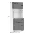 Négyajtós szekrény, fehér/grafit, DOMIS NEW