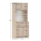 Négyajtós szekrény, sonoma tölgy, DOMIS NEW