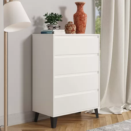 Komód, fehér, BOGAN NEW 4S70