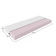 Matrac, habszivacs, 14 cm, 120x200, MAIR