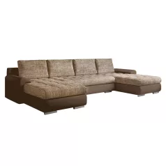   Univerzális ülőgarnitúra, ekobőr barna/barna melír, TOLITA U UNI