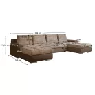 Univerzális ülőgarnitúra, ekobőr barna/barna melír, TOLITA U UNI