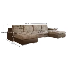   Univerzális ülőgarnitúra, ekobőr barna/barna melír, TOLITA U UNI