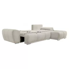 Univerzális ülőgarnitúra, krémszínű, KERIM ROH