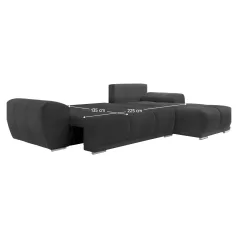 Univerzális ülőgarnitúra, sötétszürke, KERIM ROH