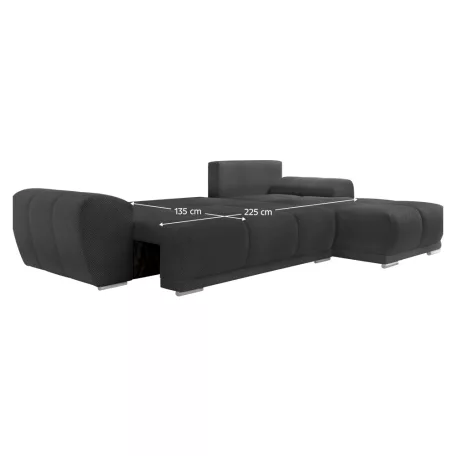 Univerzális ülőgarnitúra, sötétszürke, KERIM ROH