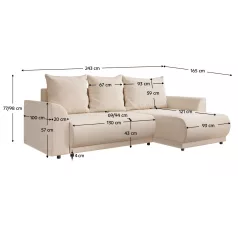 Univerzális ülőgarnitúra, bézs, LIMON ROH