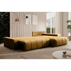 Univerzális ülőgarnitúra, mustárszínű, VEZAN ROH