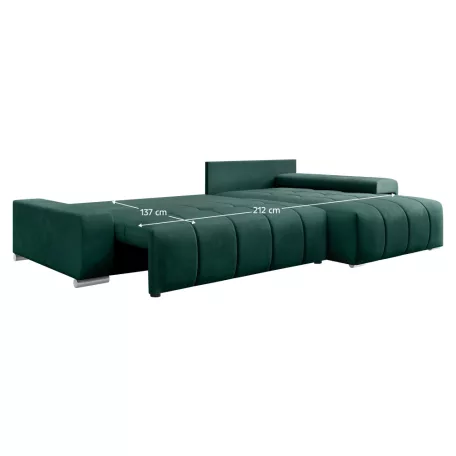 Univerzális ülőgarnitúra, smaragdzöld, VEZAN ROH