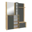 Előszobai készlet, artisan tölgy/grafit, FANDU