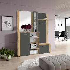 Előszobai készlet, artisan tölgy/grafit, FANDU