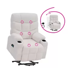 Állítható masszázs fotel, fehér, HUDSON