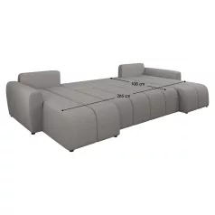 Univerzális ülőgarnitúra, szürke, DELIN U UNI