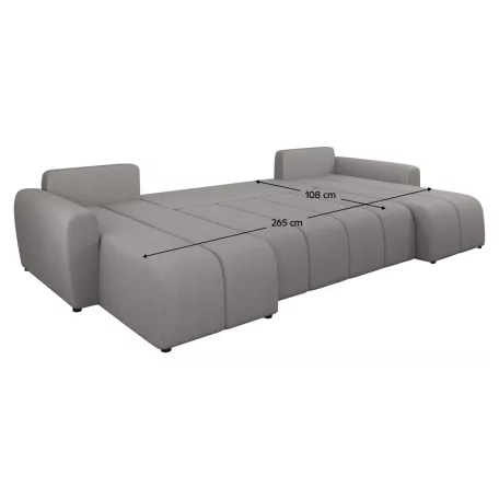 Univerzális ülőgarnitúra, szürke, DELIN U UNI