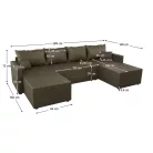 Univerzális ülőgarnitúra, barna, DUAN U UNI