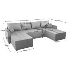 Univerzális ülőgarnitúra, szürke, DUAN U UNI